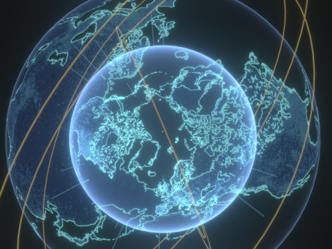 Animated Hologram Planet Earth 2 Sci-Fi 3D 模型