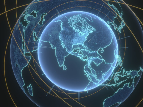 Animated Hologram Planet Earth 2 Sci-Fi 3D 模型