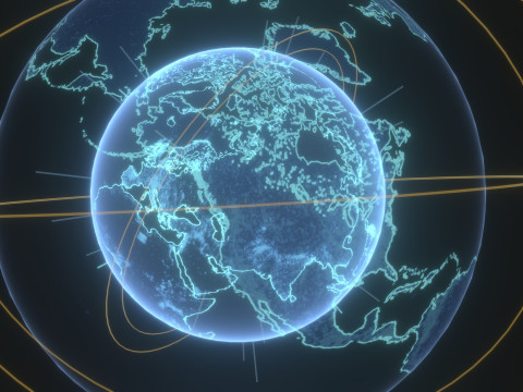 Animated Hologram Planet Earth 2 Sci-Fi 3D 模型