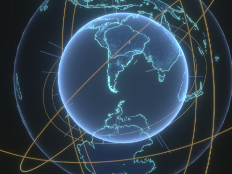 Animated Hologram Planet Earth 2 Sci-Fi 3D 模型