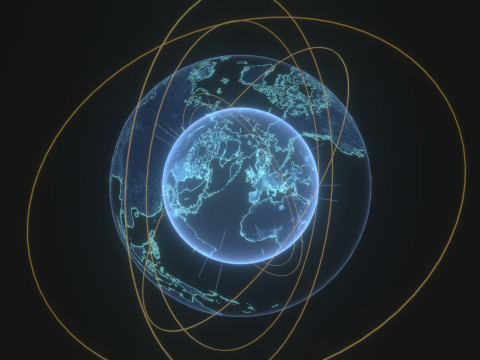 Animated Hologram Planet Earth 2 Sci-Fi 3D 模型