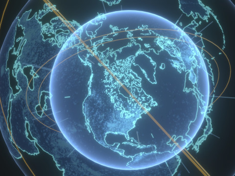Animated Hologram Planet Earth 2 Sci-Fi 3D 模型