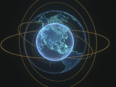 Animated Hologram Planet Earth 2 Sci-Fi 3D 模型