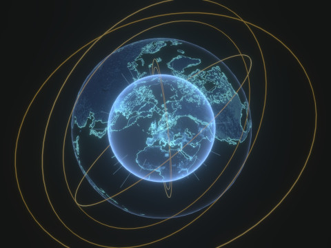 Animated Hologram Planet Earth 2 Sci-Fi 3D 模型