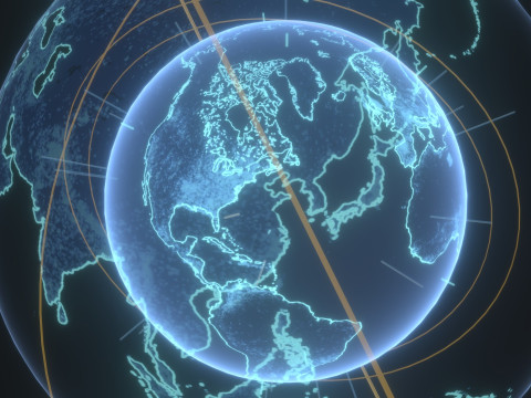 Animated Hologram Planet Earth 2 Sci-Fi 3D 模型