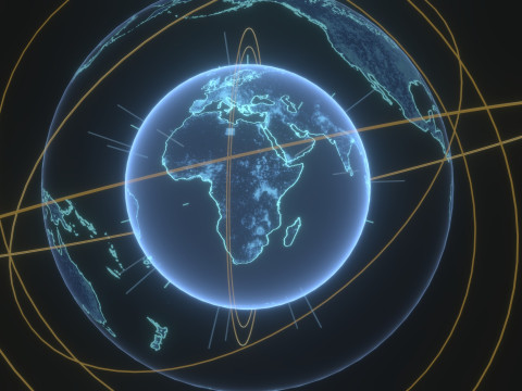 Animated Hologram Planet Earth 2 Sci-Fi 3D 模型