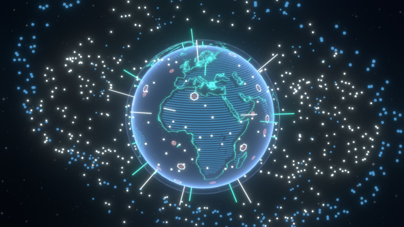 Animated Hologram Planet Earth 3 Sci-Fi 3D Model .c4d .max .obj .3ds .fbx .stl .blend 