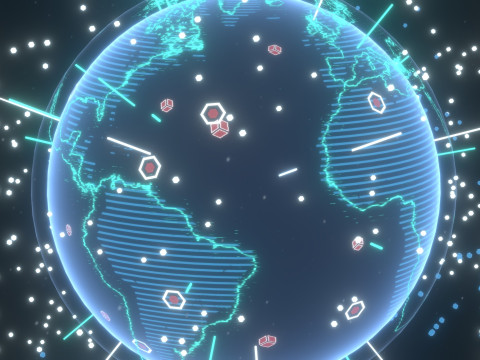 Animated Hologram Planet Earth 3 Sci-Fi 3D Model
