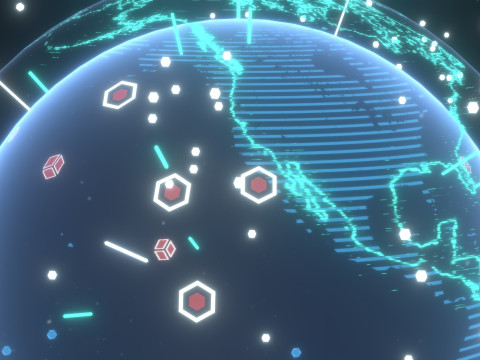 Animated Hologram Planet Earth 3 Sci-Fi 3D Model