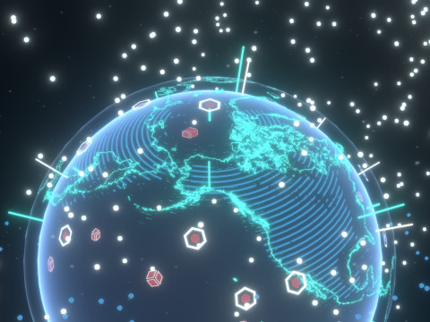 Animated Hologram Planet Earth 3 Sci-Fi 3D Model