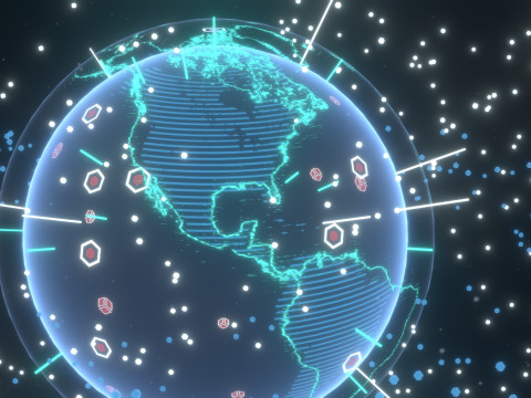 Animated Hologram Planet Earth 3 Sci-Fi 3D Model