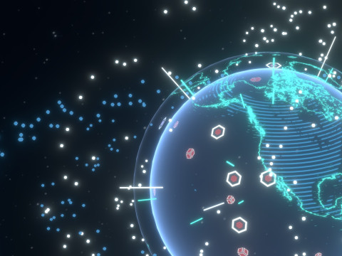 Animated Hologram Planet Earth 3 Sci-Fi 3D Model