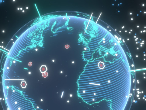 Animated Hologram Planet Earth 3 Sci-Fi 3D Model