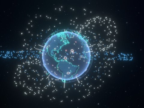 Animated Hologram Planet Earth 3 Sci-Fi 3D Model