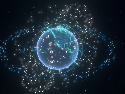 Animated Hologram Planet Earth 3 Sci-Fi 3D Model
