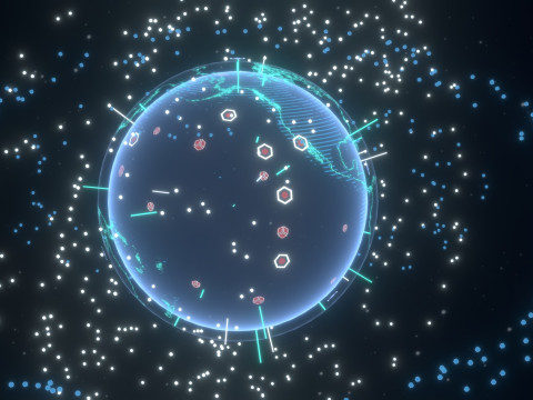 Animated Hologram Planet Earth 3 Sci-Fi 3D Model