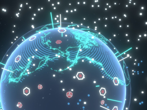 Animated Hologram Planet Earth 3 Sci-Fi 3D Model