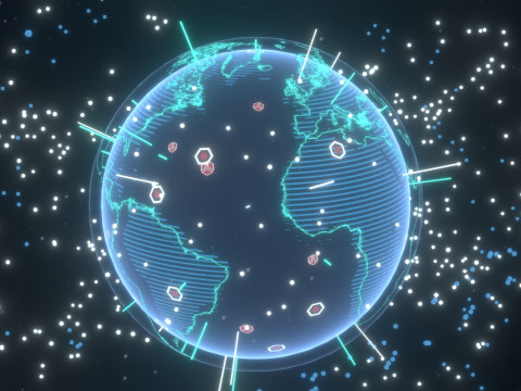 Animated Hologram Planet Earth 3 Sci-Fi 3D Model