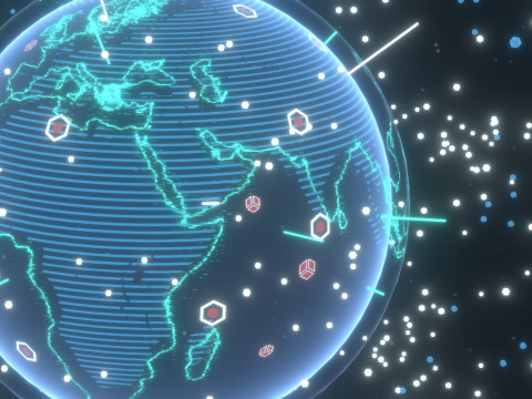 Animated Hologram Planet Earth 3 Sci-Fi 3D Model