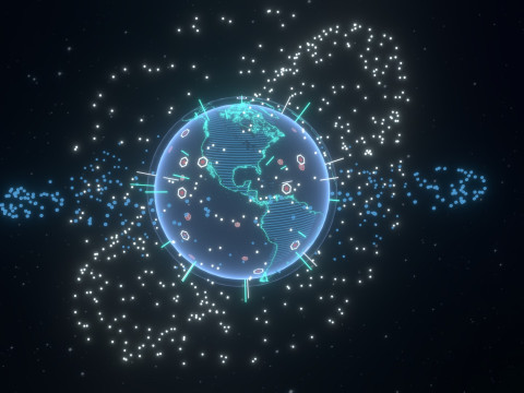 Animated Hologram Planet Earth 3 Sci-Fi 3D Model