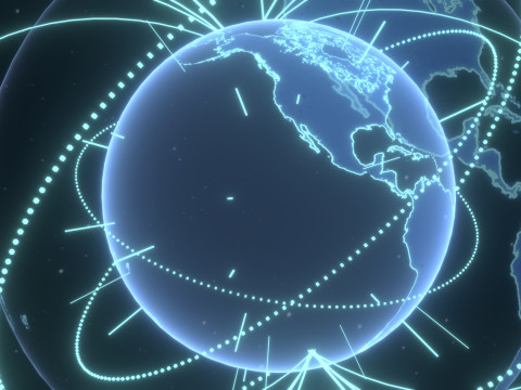 Animated Hologram Planet Earth 4 Sci-Fi 3D Model