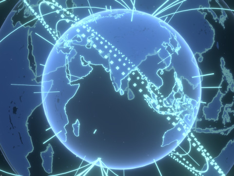 Animated Hologram Planet Earth 4 Sci-Fi 3D Model
