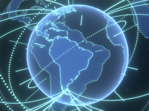 Animated Hologram Planet Earth 4 Sci-Fi 3D Model