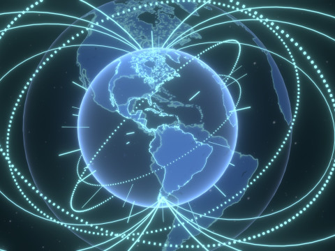 Animated Hologram Planet Earth 4 Sci-Fi 3D Model