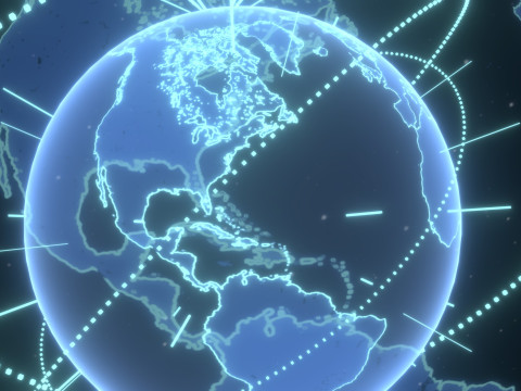 Animated Hologram Planet Earth 4 Sci-Fi 3D Model