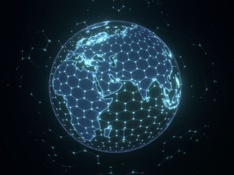 Animated Hologram Planet Earth 5 Sci-Fi 3D Model