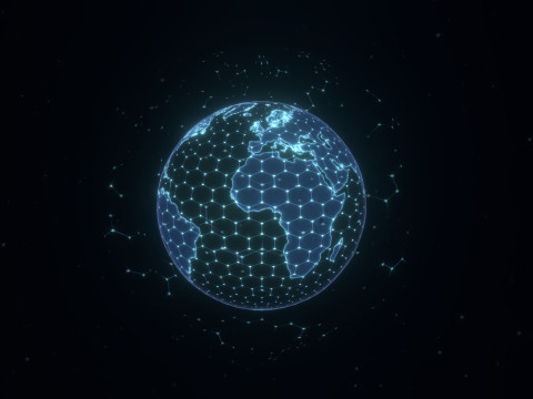 Animated Hologram Planet Earth 5 Sci-Fi 3D 模型