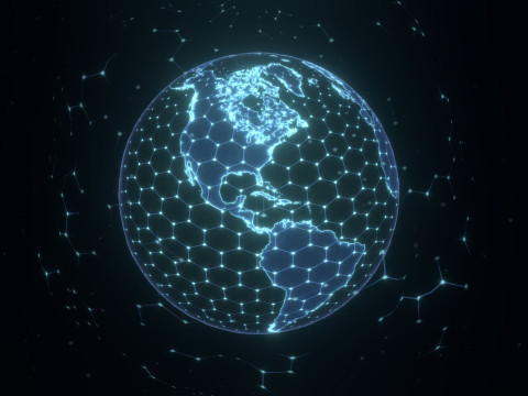 Animated Hologram Planet Earth 5 Sci-Fi 3D 模型