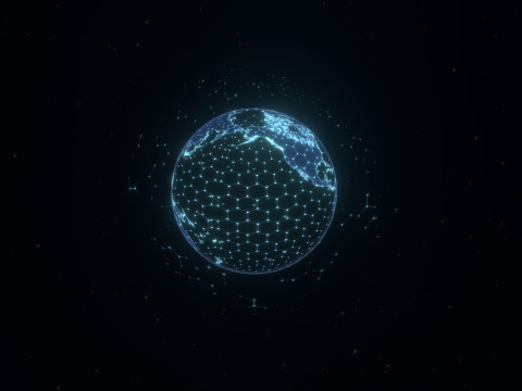 Animated Hologram Planet Earth 5 Sci-Fi 3D 模型