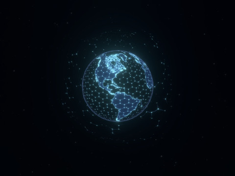 Animated Hologram Planet Earth 5 Sci-Fi 3D 模型