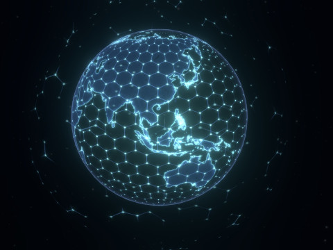 Animated Hologram Planet Earth 5 Sci-Fi 3D 模型