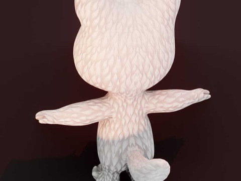 Cartoon White Wolf Animated 3D Model