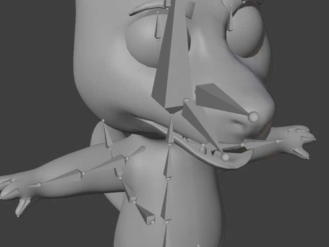 Cartoon White Wolf Animated 3D Model