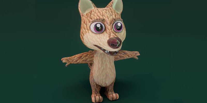 Cartoon Red Wolf Animated Model 3D .c4d .max .obj .3ds .fbx .stl .blend 