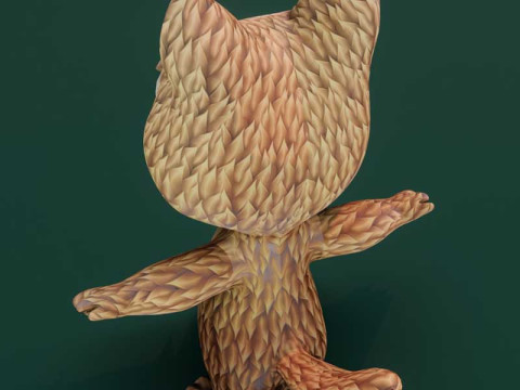 Cartoon Red Wolf Animated Model 3D