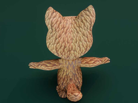 Cartoon Red Wolf Animated Model 3D