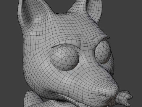 Cartoon Red Wolf Animated Model 3D