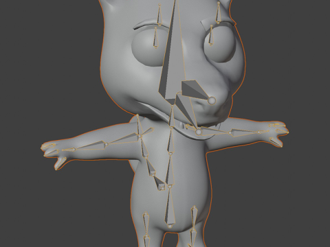 Cartoon Red Wolf Animated Model 3D