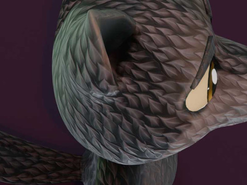Cartoon Black Wolf Animated 3D Модель