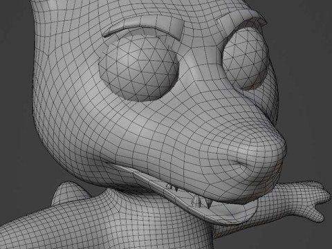 Cartoon Black Wolf Animated 3D Модель