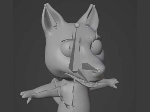 Cartoon Black Wolf Animated 3D Модель