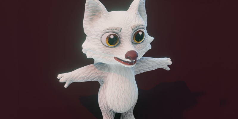 Cartoon Arctic Fox Animated Modelo 3D .c4d .max .obj .3ds .fbx .stl .blend 