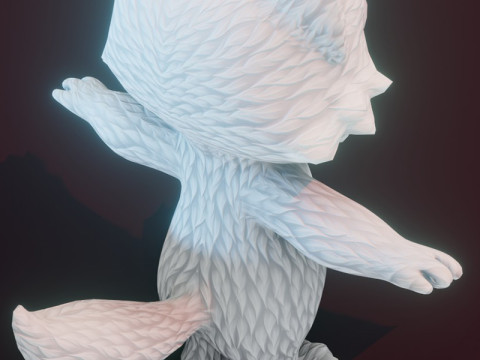 Cartoon Arctic Fox Animated Modelo 3D
