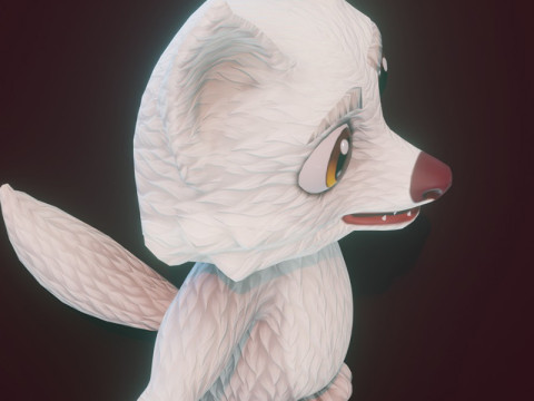 Cartoon Arctic Fox Animated Modelo 3D