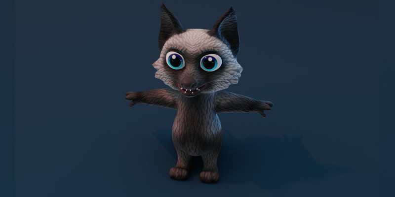 Cartoon Silver Fox Animated Model 3D .c4d .max .obj .3ds .fbx .stl .blend 