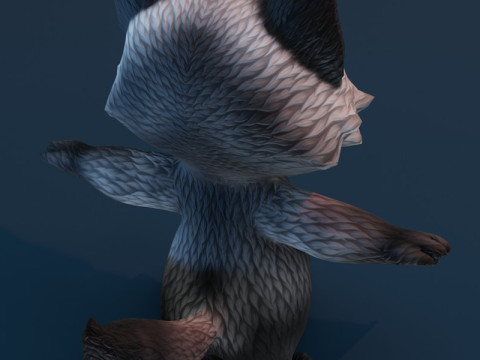 Cartoon Silver Fox Animated Model 3D